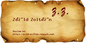 Zöld Zoltán névjegykártya