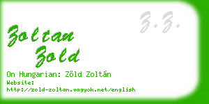 zoltan zold business card